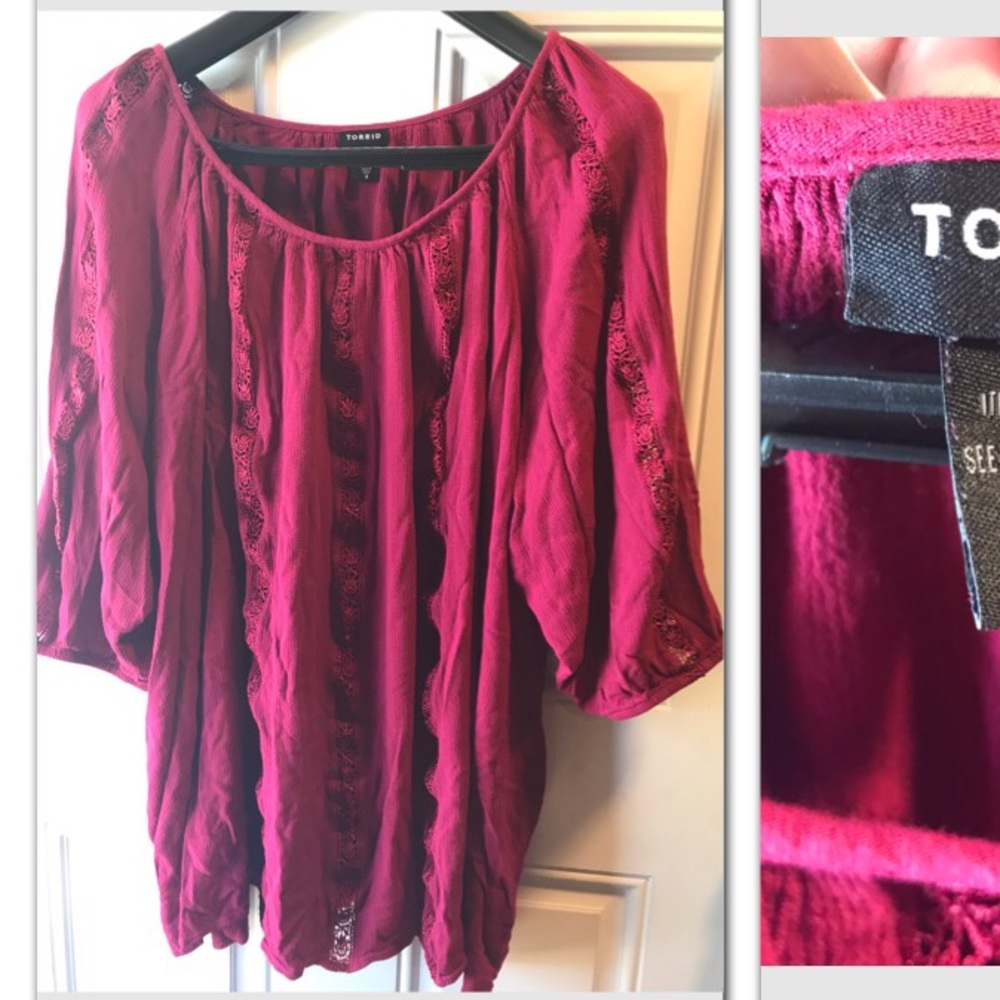 Torrid cranberry blouse